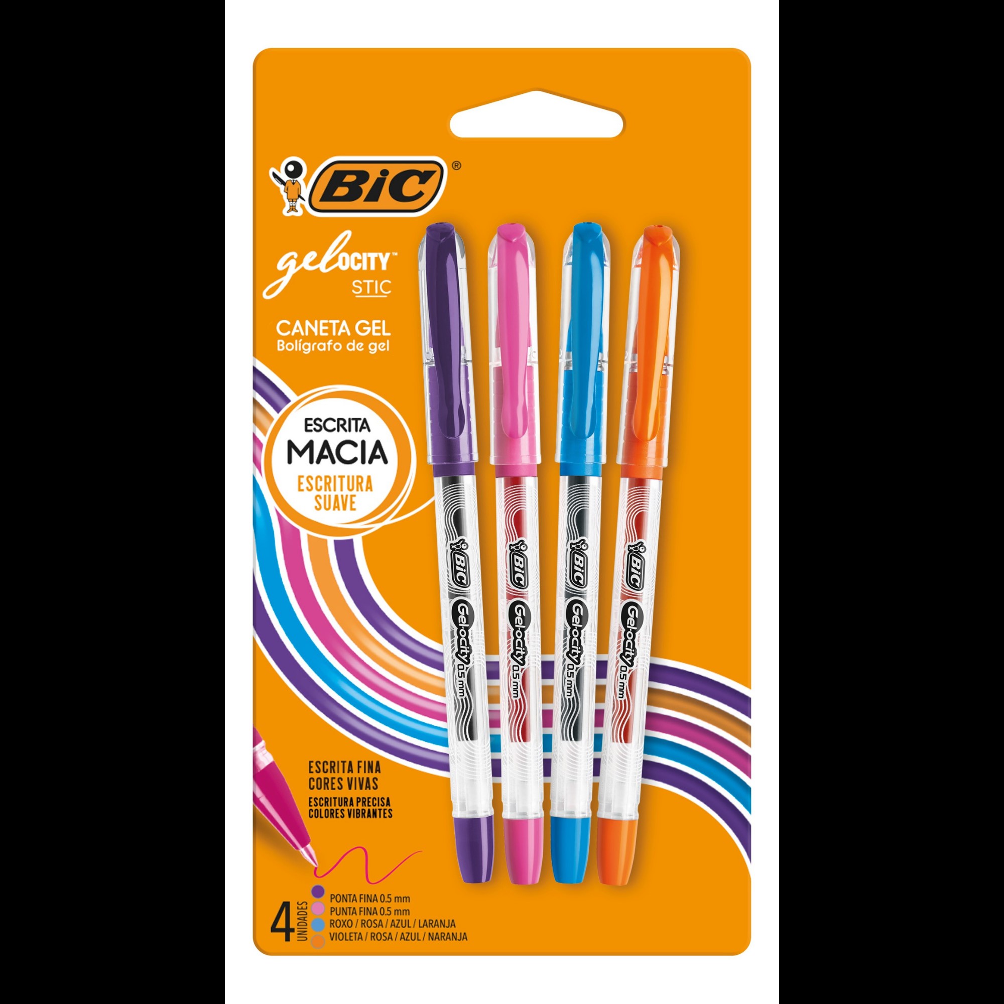 CANETA BLISTER BIC GELOCITY S. C/4UN SOR