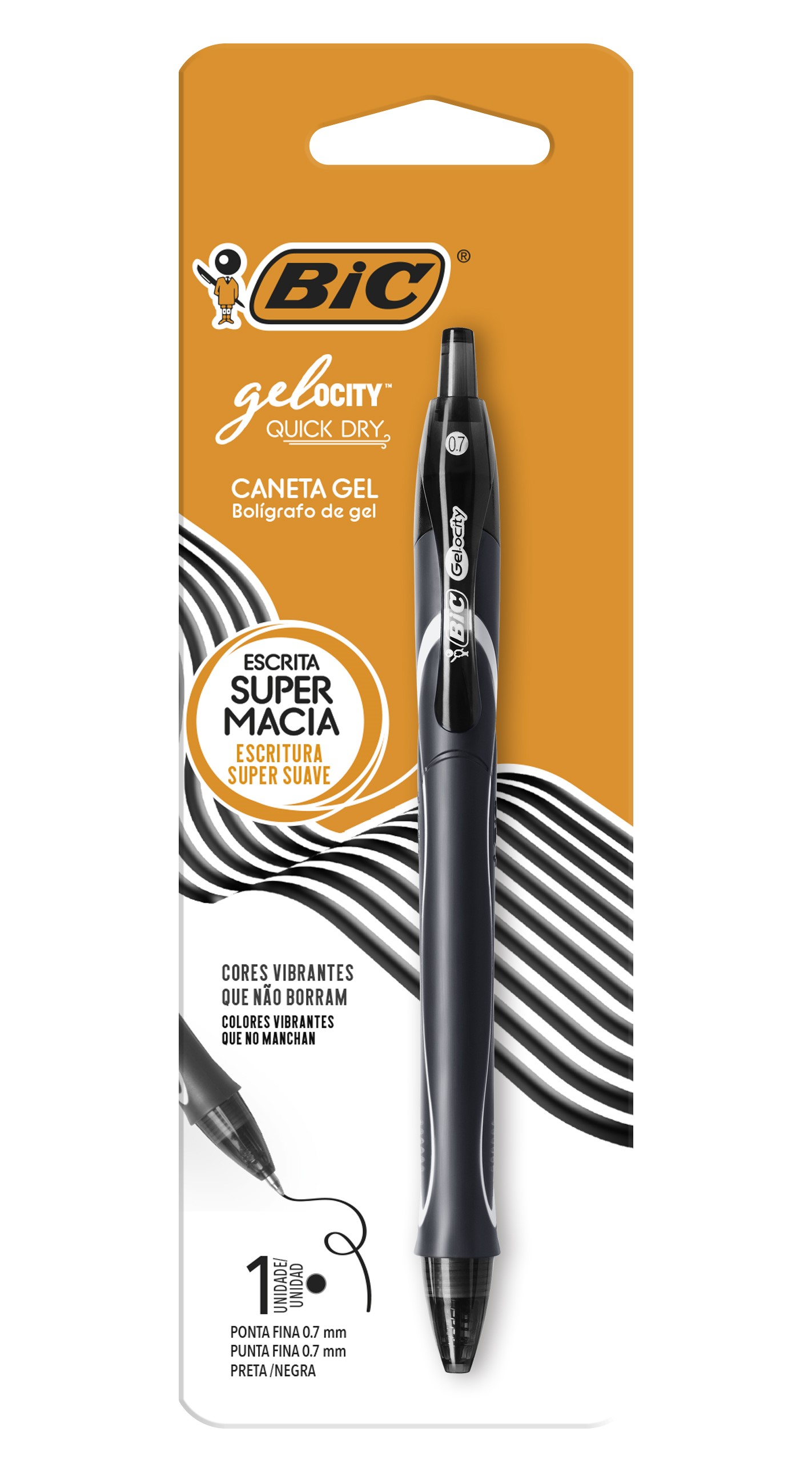 CANETA BLISTER BIC GELOCITY Q. DRY PRETA