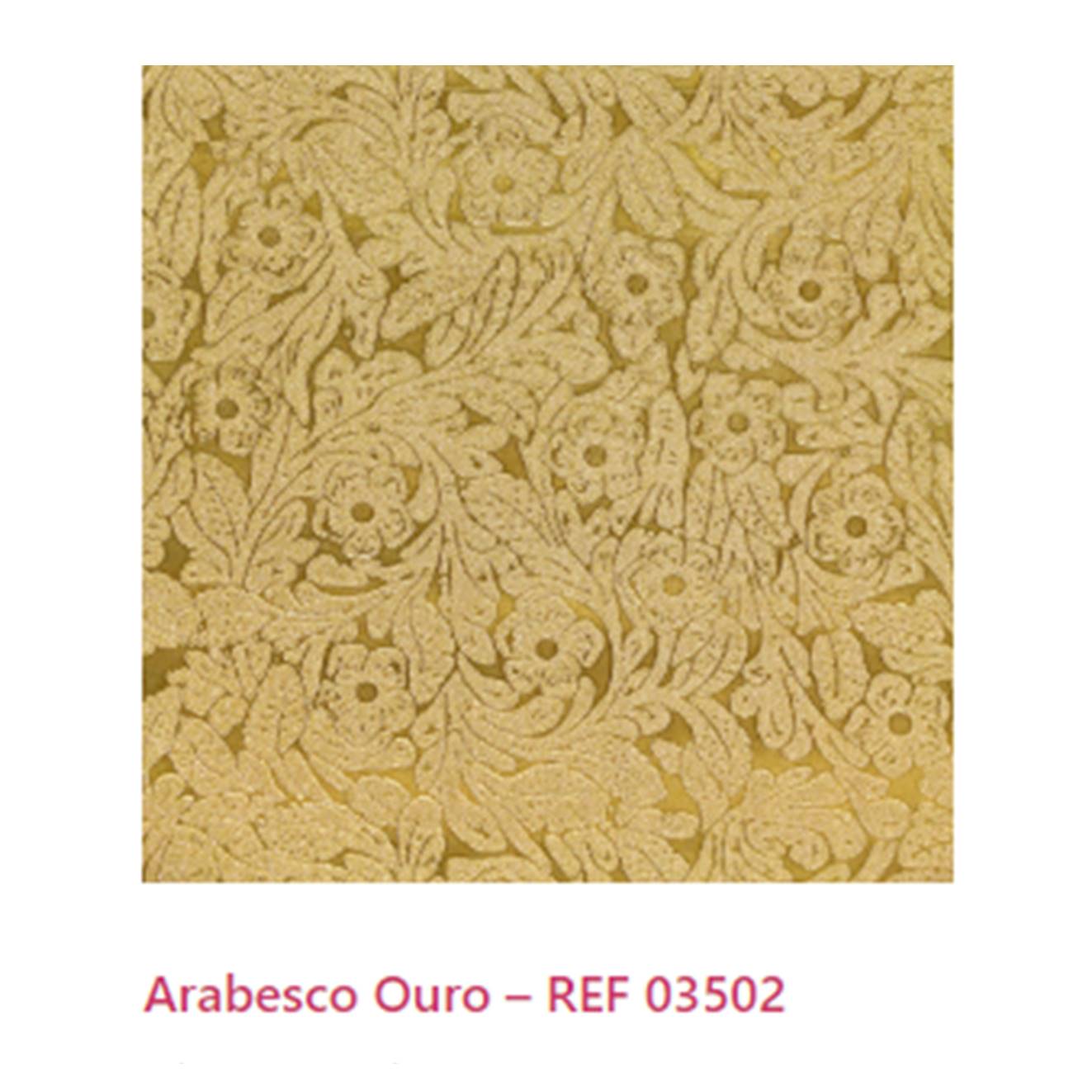 PLASTICO ADESIVO 45X05 GLIT.ARABESC.OURO