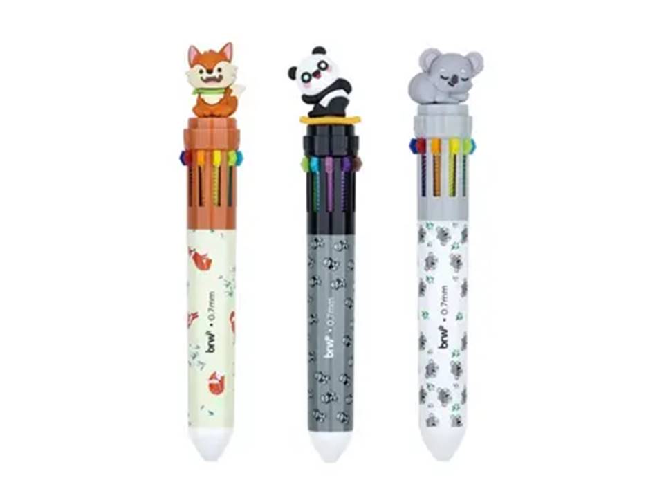 CANETA BRW 10 CORES DIVERT.ANIMALS