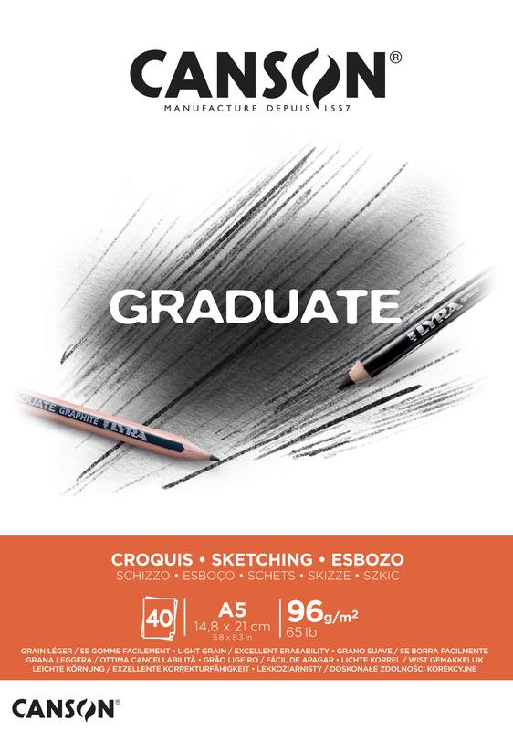 PAPEL CANSON GRAD.96G A5 CROQUIS C/40FL