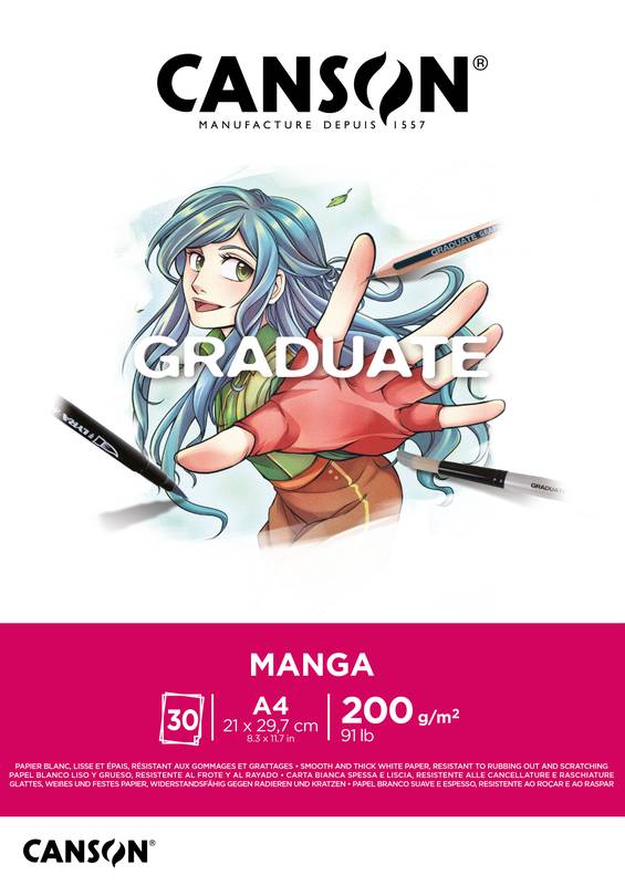 PAPEL CANSON GRAD.200G A4 MANGA C/30FLS