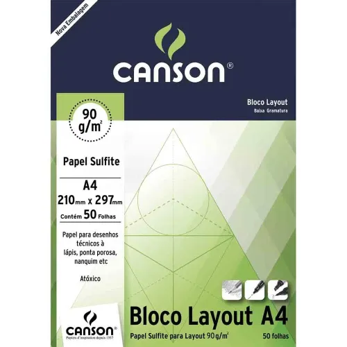 PAPEL CANSON LAYOUT 90G A-4 C/50FLS