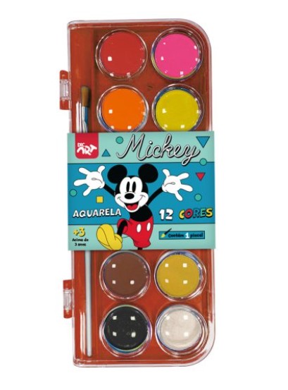 AQUARELA PINTURA 12 CORES MICKEY+ PINC