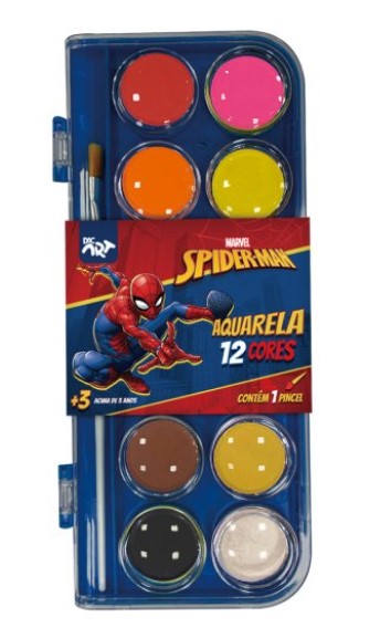AQUARELA PINTURA 12 CORES SPIDER+ PINC