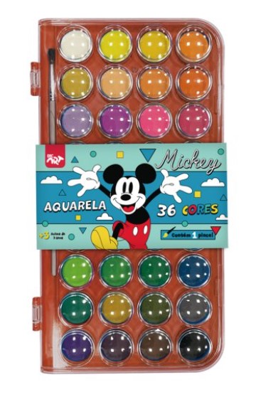 AQUARELA PINTURA 36 CORES MICKEY+ PINC