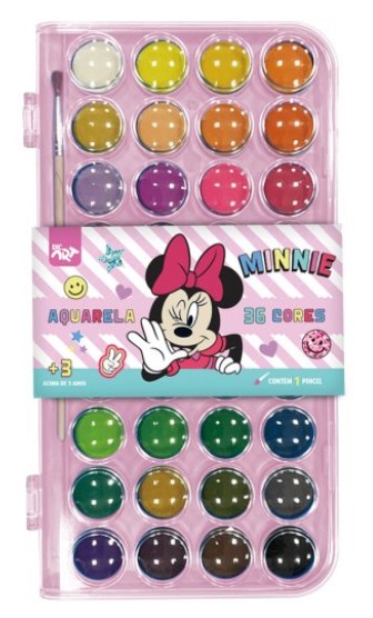 AQUARELA PINTURA 36 CORES MINNIE+ PINC