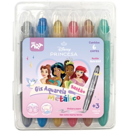 GIZ DE CERA RET.06 CORES METAL PRINCESAS