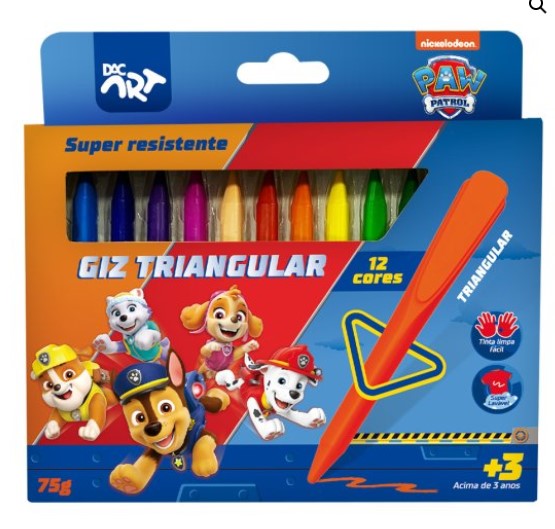 GIZ DE CERA 12 CORES TRIANGULAR P.CANINA