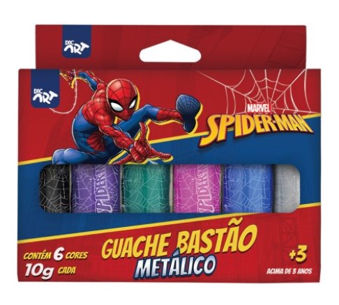 TINTA GUACHE BAST.10G 06 CORES S.MAN MET