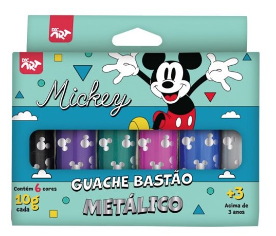 TINTA GUACHE BAST.10G 06 CORES MICKEY ME