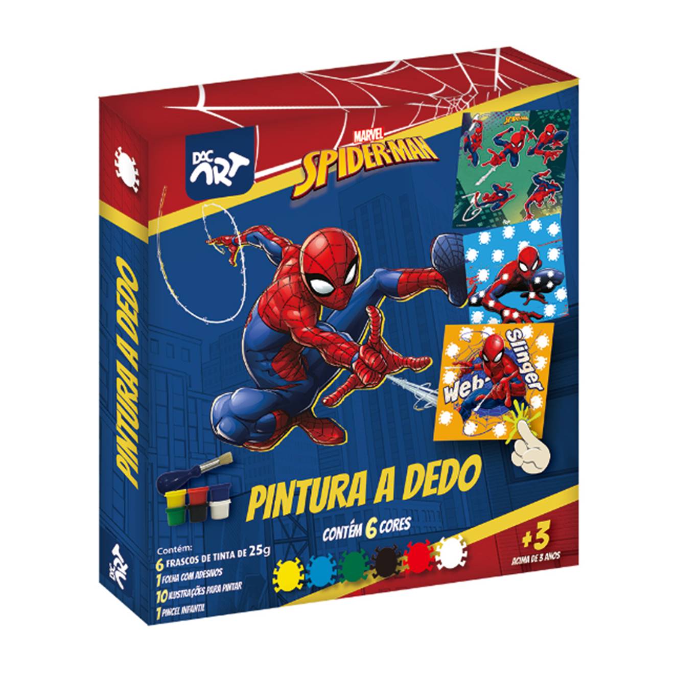 PINTURA A DEDO KIT C/18 PCS SPIDER MAN