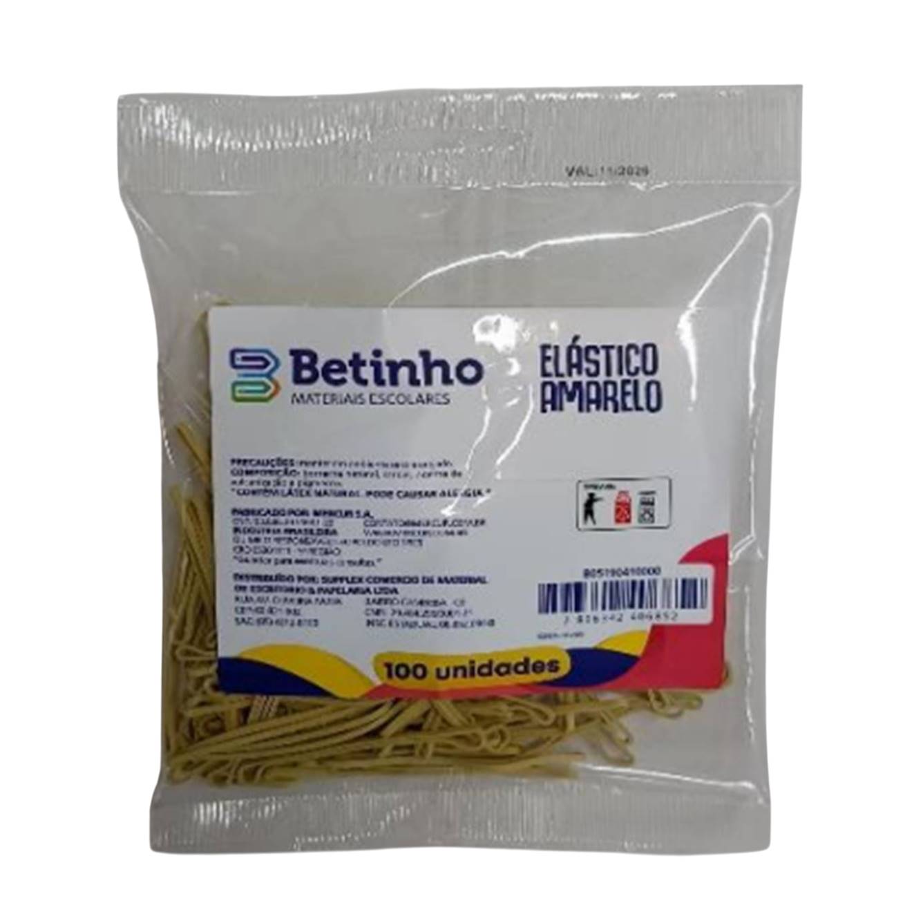 LIGA BETINHO N.18 AMARELA FINA C/100 UN