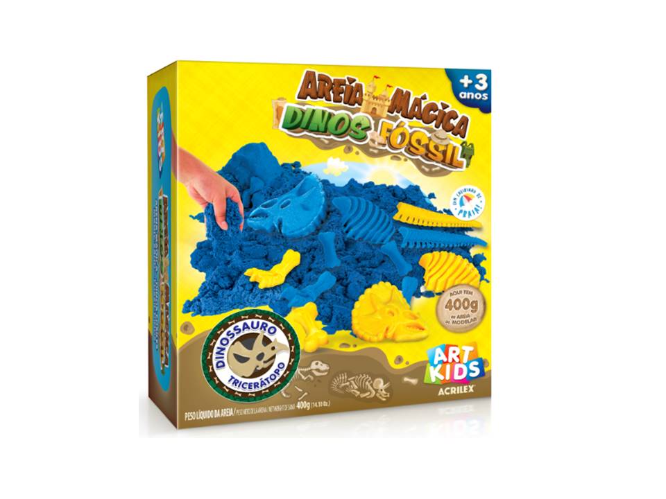 KIT AREIA MAGICA DINO TRICERATOPO 400G