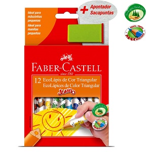 LAPIS COR FABER 12 CORES JUMBO+APONTADOR