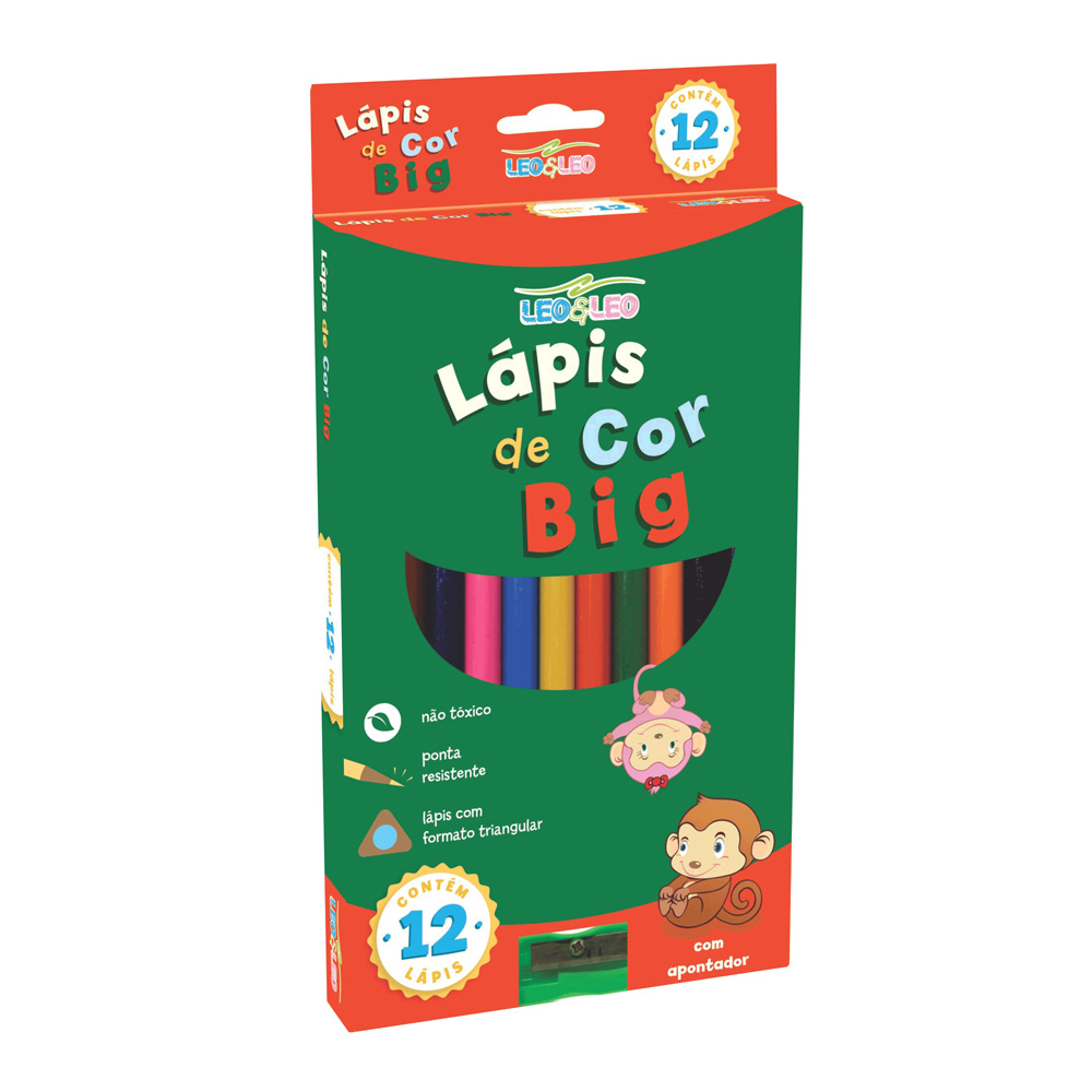 LAPIS COR BIG 12 CORES TRIANG.15CM+APO