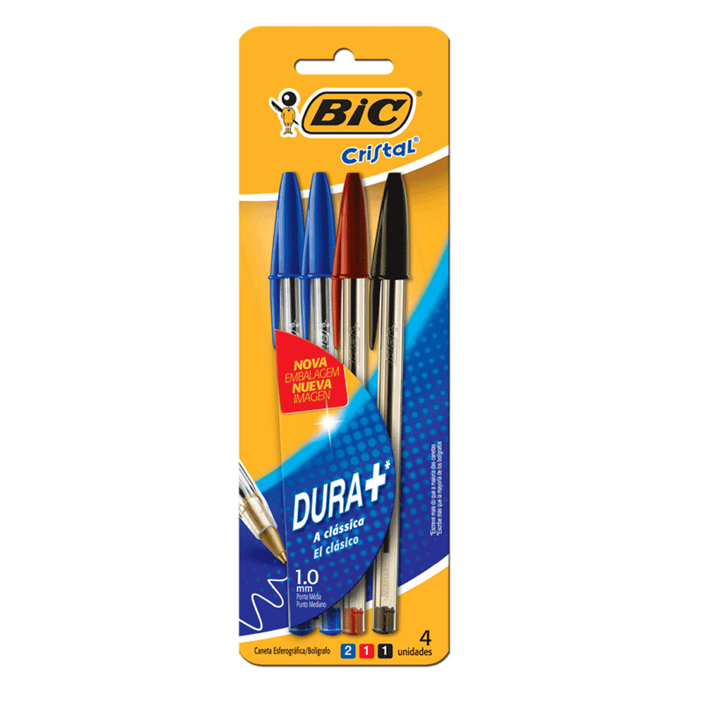 CANETA BLISTER BIC CRISTAL 04 UN MISTA