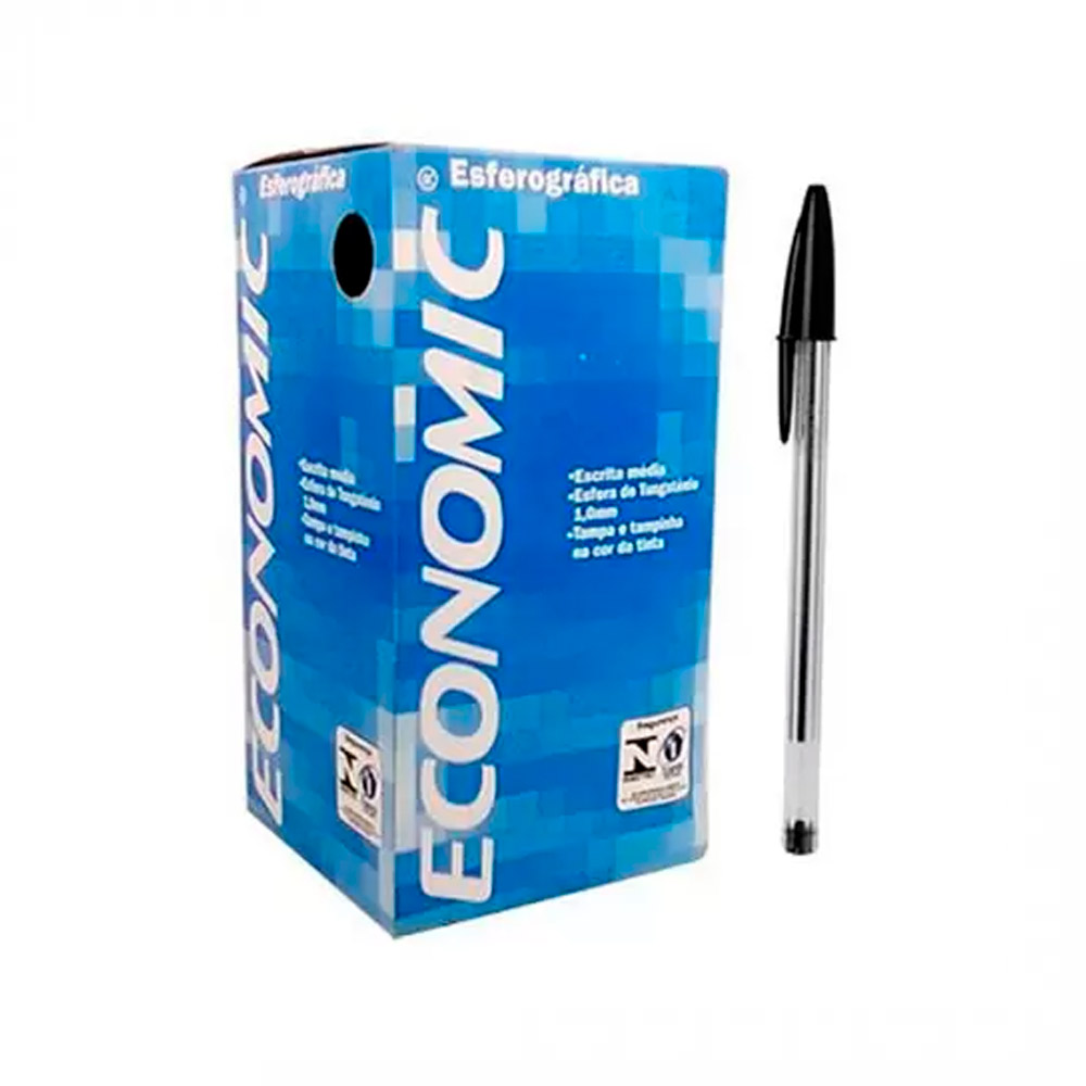 CANETA ECONOMIC MEDIA BT C/50 PRETA