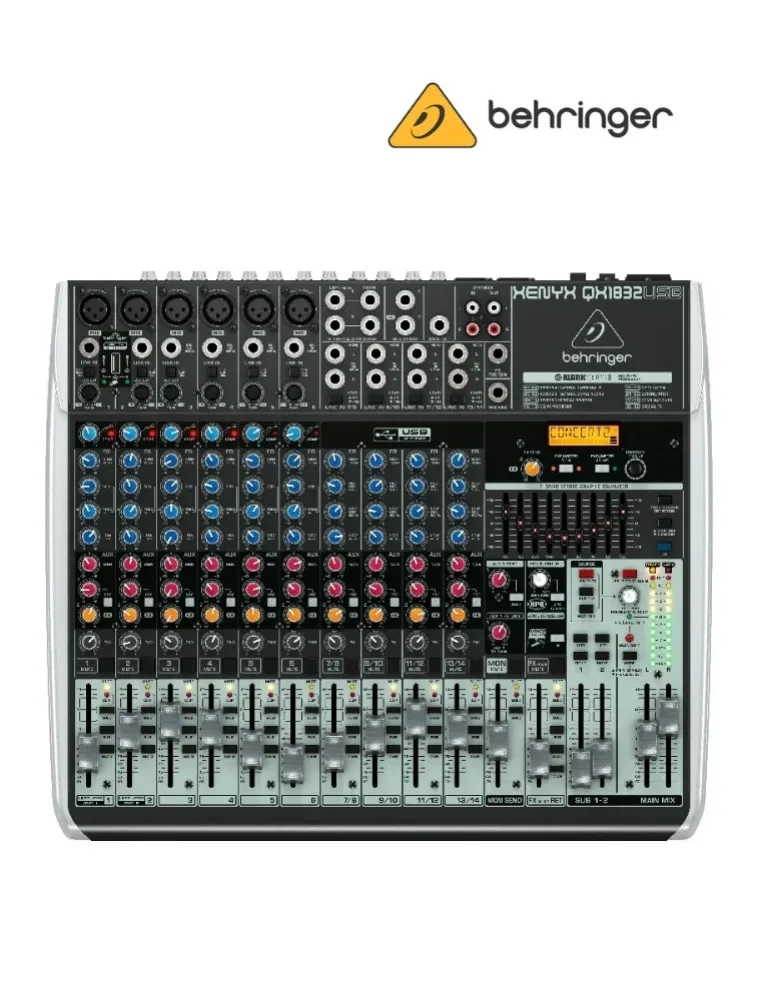 MIXER QX1832USB 18 CANAIS BEHRINGER 7394 PROSHOWS 