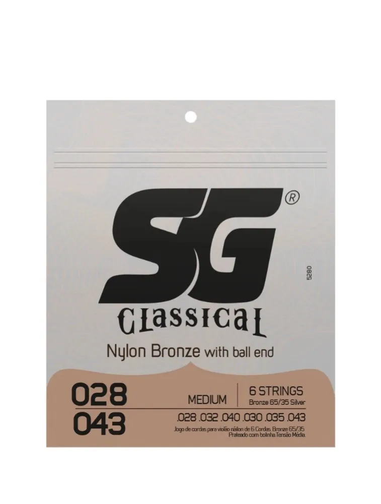ENC VIOLAO 7C SG NYLON BRONZE 65/35 PRATA T.ALTA PESADA(IZ2405)