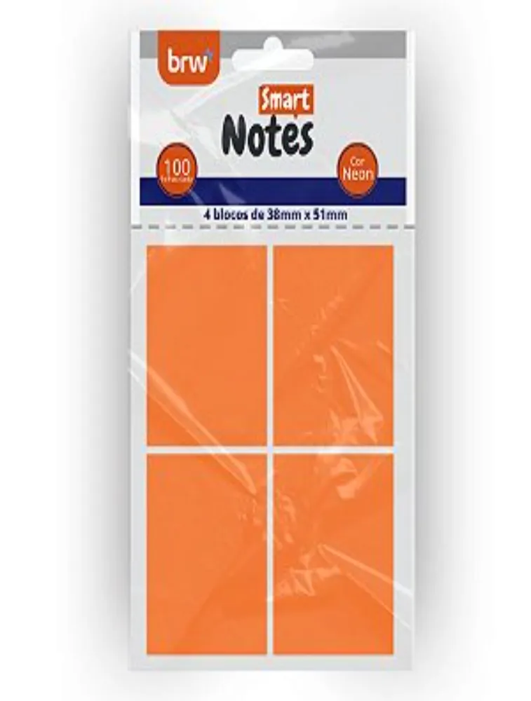 Bloco Smart Notes - Post It - 38x51 MM - Laranja Neon