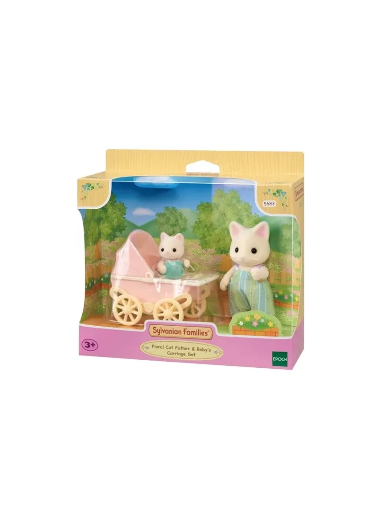 Conjunto Carrinho de Bebê - Papai e Bebê Gatos Primavera