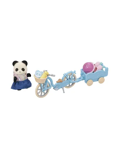Conjunto Bicicleta e Patins - Menina Panda - Sylvanian Families