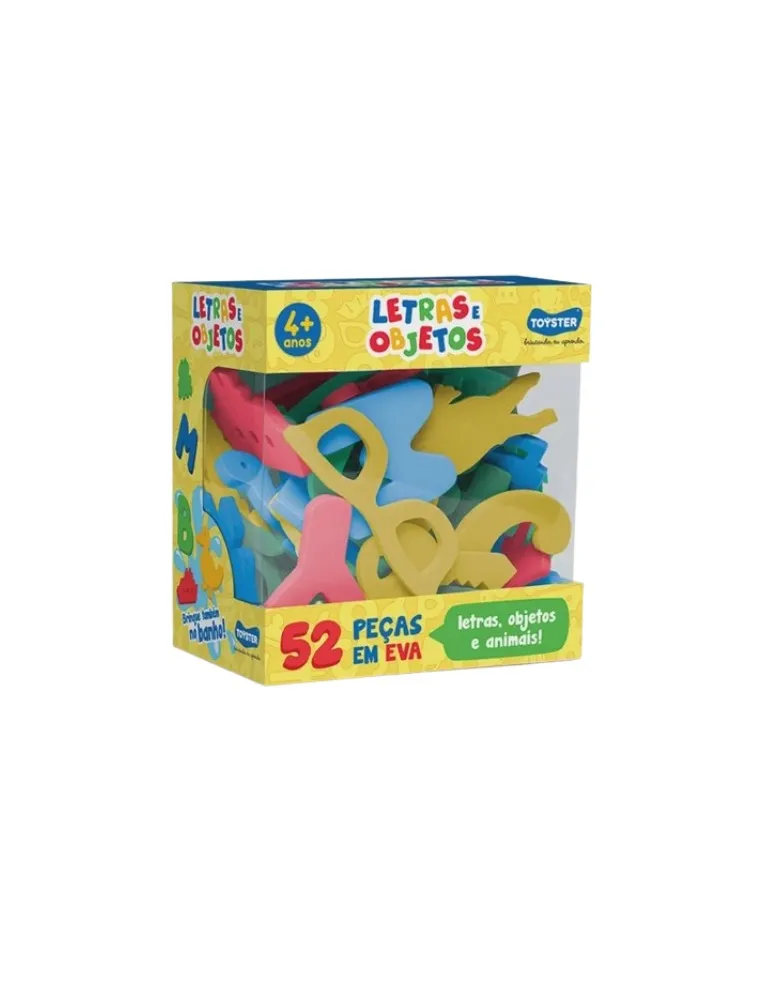 Letras e  Objetos - EVA - 52 Peças