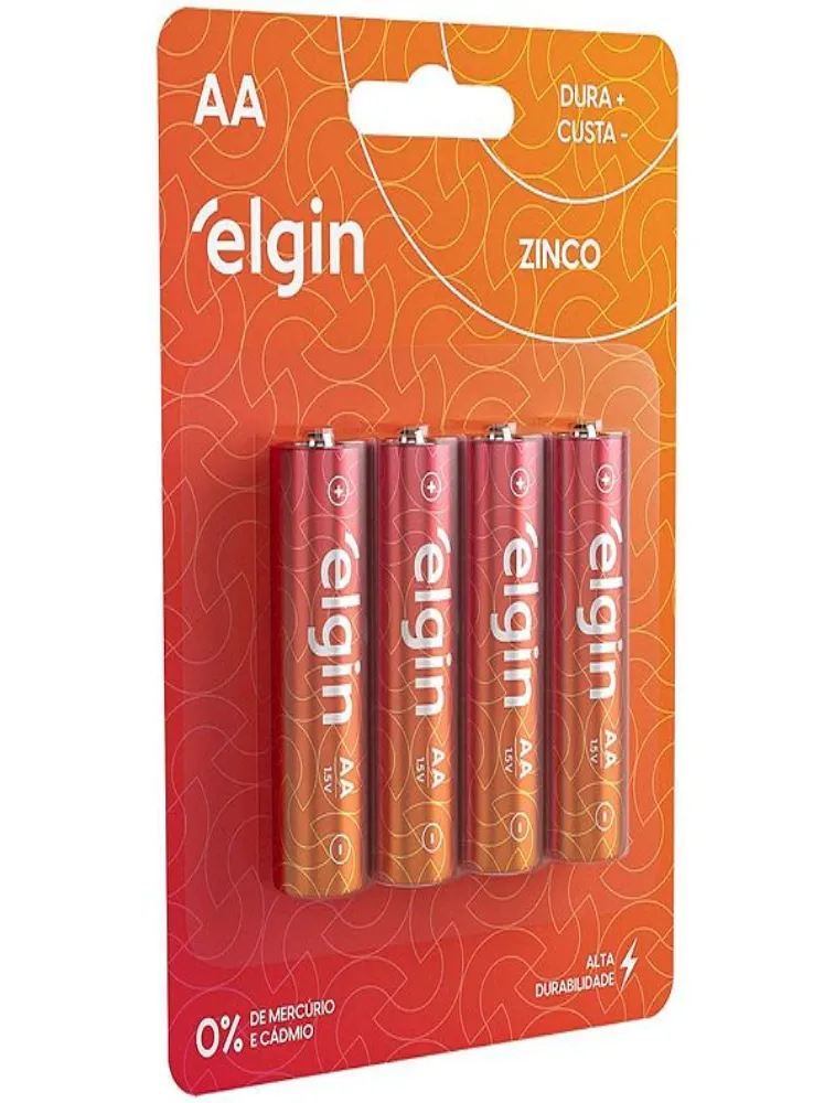 Pilha Zinco Pequena: AA - Elgin