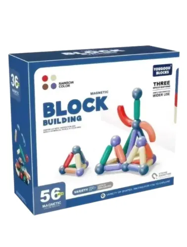 Block Building Tubos Magnéticos - 56pçs