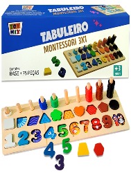 Tabuleiro Montessori 3x1 MDF