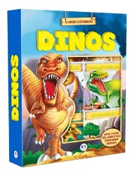 Livro Brinquedo Ilustrado: Box Dinos com 6 Mini Livros