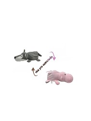 Almofada Animais 2 em 1 - Hipopótamo e Lobo