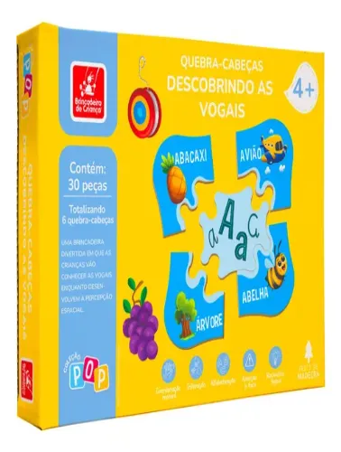 Quebra-Cabeça em Madeira: Descobrindo as Vogais