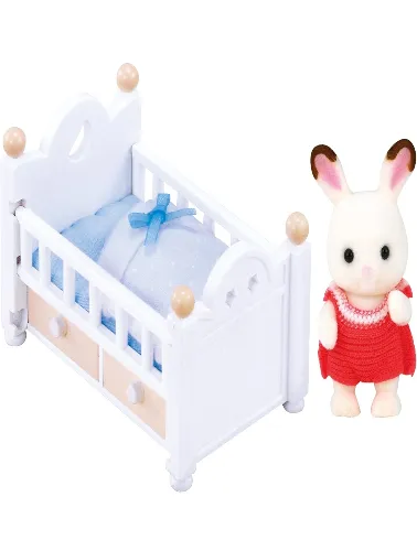 Bebê Coelho Chocolate com Cama