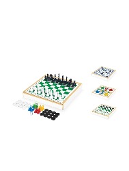 Jogo 4x1: Xadrez, Damas, Ludo e Trilha