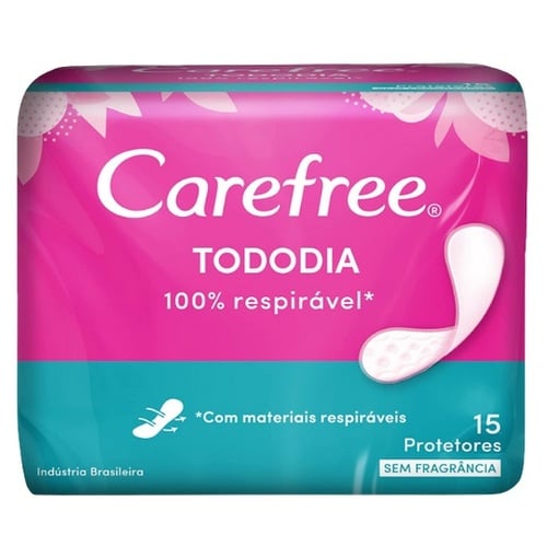 Protetor Diário Carefree Todo Dia sem perfume, pacote com 15 unidades 