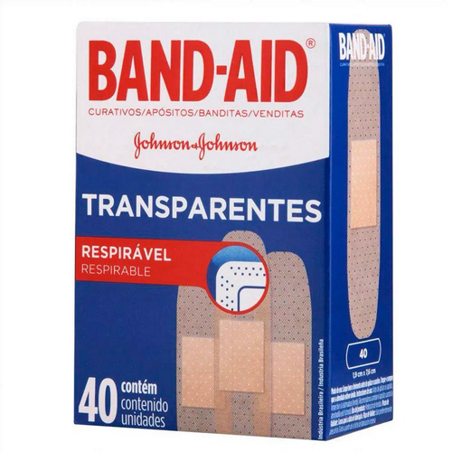 Curativos Band-Aid respirável, transparente com 40 unidades 