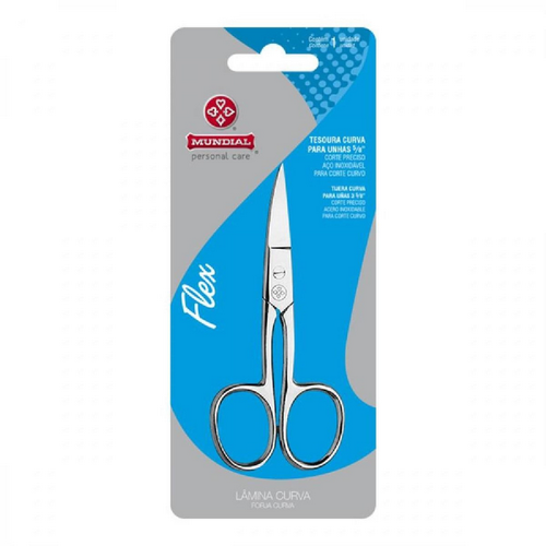 Tesoura para Unha Mundial Flex curva, ref.BC-323 