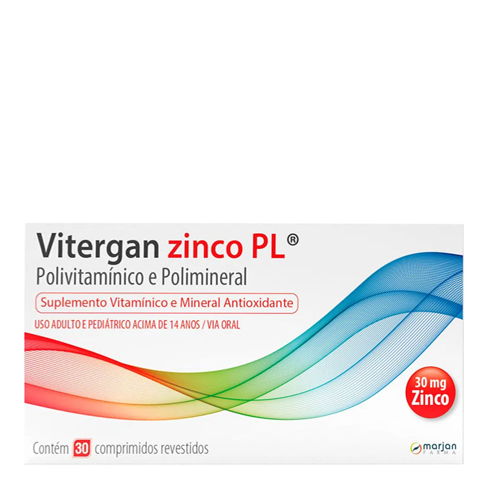 Vitergan Zinco Plus Marjan 30 Comprimidos Revestidos