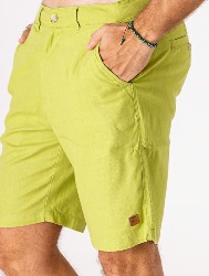 BERMUDA LINHO BLEND - VERDE OLIVA