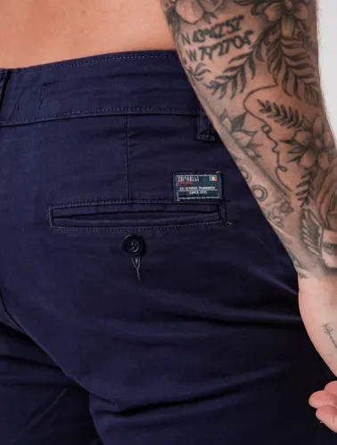 CALÇA SARJA CHINO AZUL MARINHO