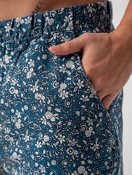 BERMUDA LINHO BLEND ESTAMPADA  MARINHO