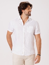 CAMISA MC PURO LINHO  BRANCO