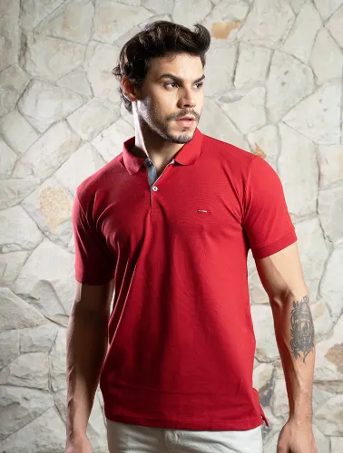 POLO ITALIA PIQUET C/ELASTANO - VERMELHO