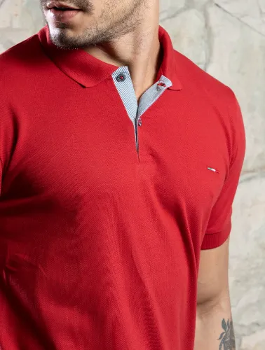 POLO ITALIA PIQUET C/ELASTANO - VERMELHO