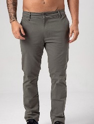 CALÇA SARJA CHINO CINZA