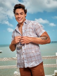 CAMISA MC XADREZ XADREZ AZUL COM VERMELHO