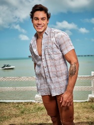 CAMISA MC XADREZ XADREZ AZUL COM VERMELHO