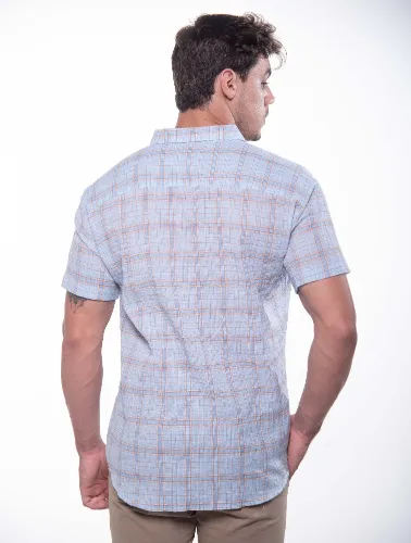 CAMISA MC XADREZ PRETO COM CÁQUI